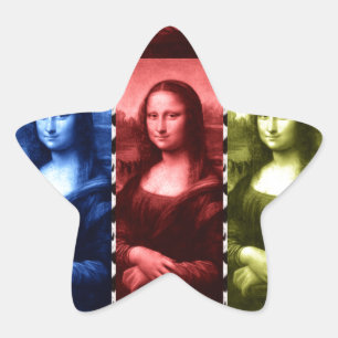Sticker Étoile Couleurs primaires Mona Lisa Poster de animal
