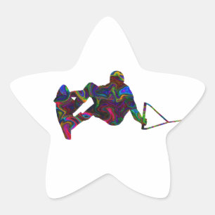 Sticker Étoile Couleurs sauvages de Wakeboarder