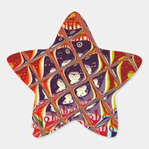 Sticker Étoile Couleurs spéciales Noël Père Noël neige HoHoho Pop