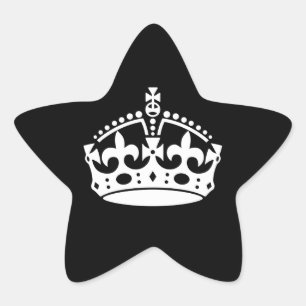 Sticker Étoile Couronne de calme Iconique sur noir