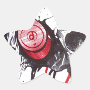 Sticker Étoile Crâne avec conception casque