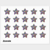 Sticker Étoile crayon fondu multicolore : (Feuille)