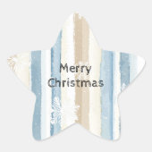 Sticker Étoile Crème bleue Stripes Snowflakes (Devant)