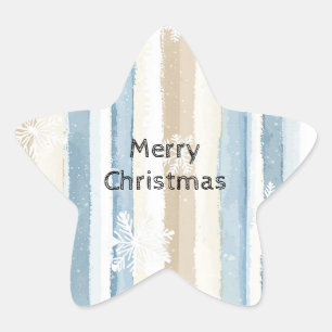 Sticker Étoile Crème bleue Stripes Snowflakes