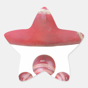 Sticker Étoile Crimson Spin - Une Belle Balle Rouge De Cricket Ar