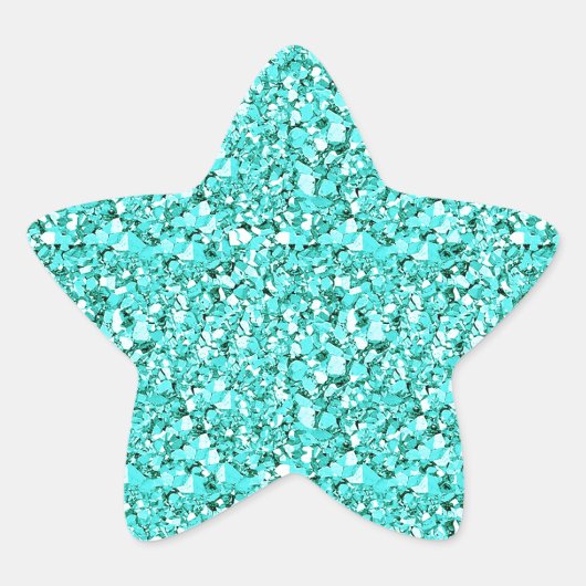 Sticker Étoile cristal druzy - bleu aquamarine (Devant)
