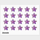 Sticker Étoile Cristaux violets violet rose arc-en-ciel Holograph (Feuille)