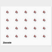 Sticker Étoile Croissant mécanique avec roses rouges (Feuille)