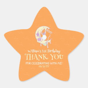 Sticker Étoile Cute Fantôme Éffrayant un premier anniversaire Hal