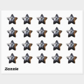 Sticker Étoile Cute Kitten noir et blanc (Feuille)