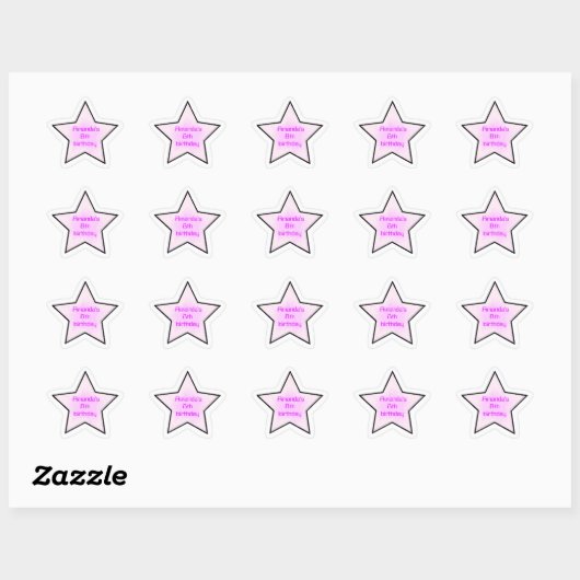 Sticker Étoile Cute Retro Pastel Star Anniversaire de enfant (Feuille)