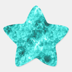 Sticker Étoile Cyan Crumpled Texture