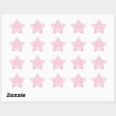 Sticker Étoile Damas rose et blanc (Feuille)