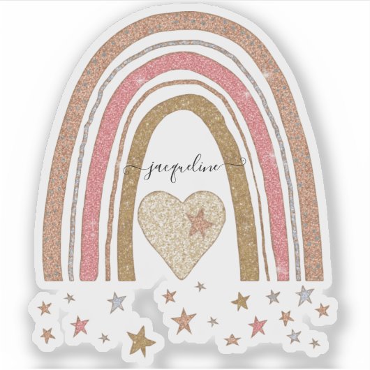 Sticker Étoile de Parties scintillant or bleu arc-en-ciel  (Devant)