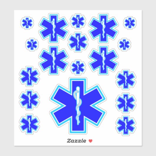 Sticker Étoile de vie Services Médicales d'urgence paraméd (Feuille)