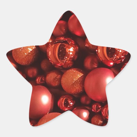 Sticker Étoile Décor de Noël Baubles rouges (Devant)