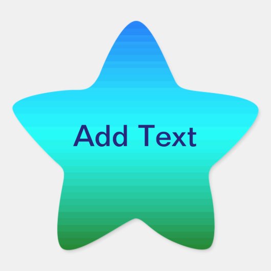 Sticker Étoile Dégradé bleu et vert mer et ciel (Devant)