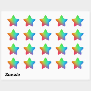 Sticker Étoile Dégradé de couleurs arc-en-ciel