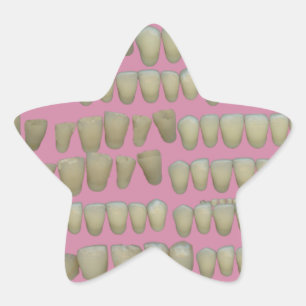 STICKER ÉTOILE DENTISTE DENTISTES ORTHODONTIQUES BOUCHE DE DENTS 