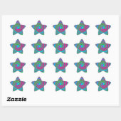 Sticker Étoile Design abstrait coloré (Feuille)