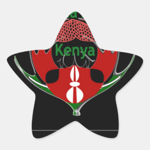 Sticker Étoile Design du Bouclier kenyan : Drapeau de papillon.