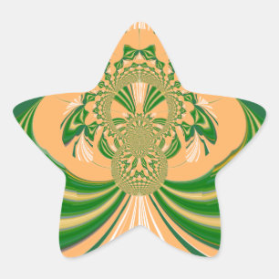 Sticker Étoile Design vert jaune.
