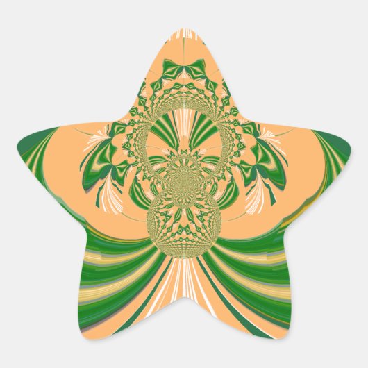 Sticker Étoile Design vert jaune. (Devant)