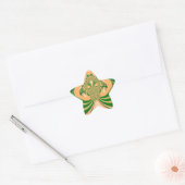 Sticker Étoile Design vert jaune. (Enveloppe)