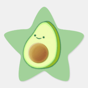 Sticker Étoile Dessin Avocado mignon