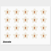 Sticker Étoile Dessin de chien Brown. Hound. (Feuille)