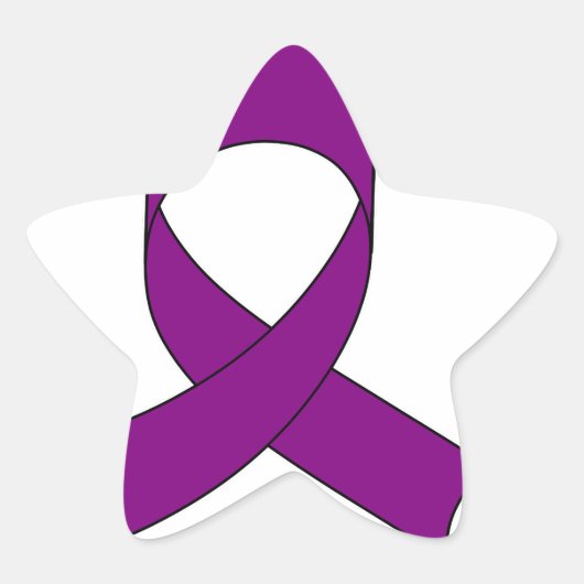 Sticker Étoile Dessin de ruban violet (Devant)