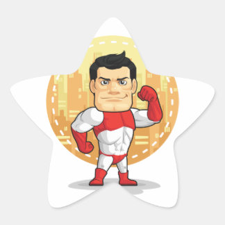Sticker Étoile Dessin de Superhero