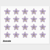 Sticker Étoile Diamants d'or violet chic (Feuille)