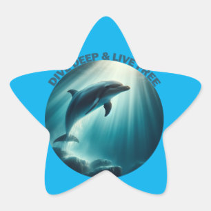 Sticker Étoile Dive Deep Live Dolphin gratuit