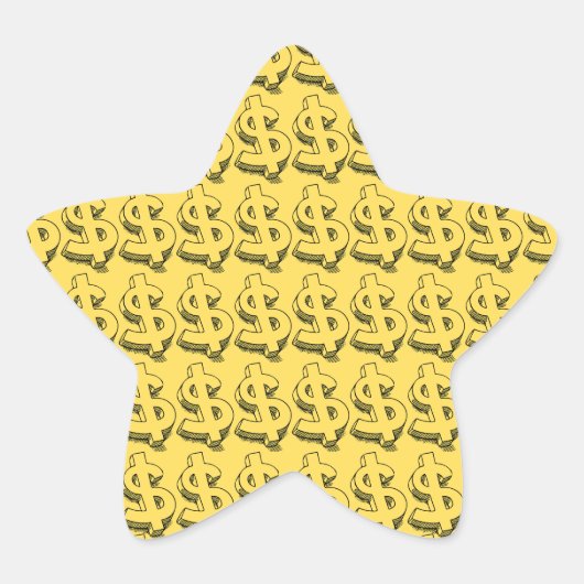 Sticker Étoile dollar or (Devant)