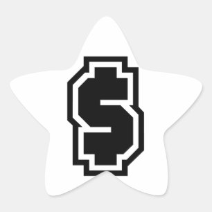 Sticker Étoile $$$$ Dollar Symbole argent Icône Bling Dollars