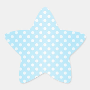 Sticker Étoile Douce sarcelle pâle bleue et blanche à pois