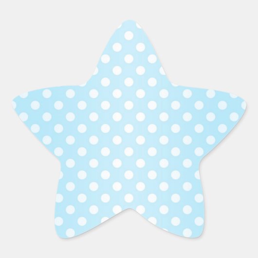 Sticker Étoile Douce sarcelle pâle bleue et blanche à pois (Devant)