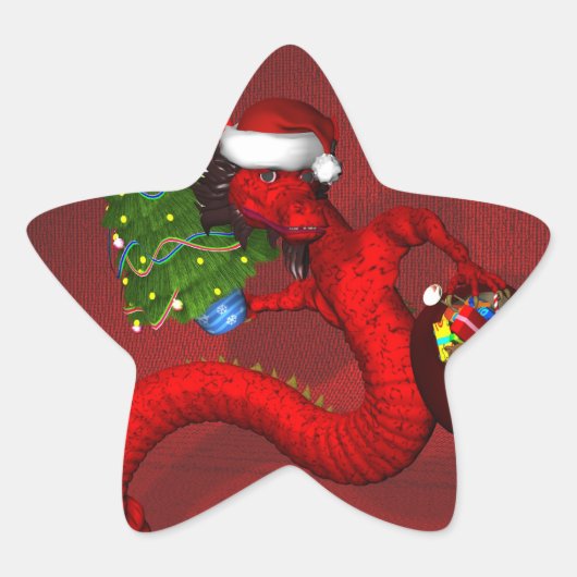Sticker Étoile Dragon Rouge (Devant)