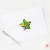 Sticker Étoile Dragonfly lotus and purple flower (Enveloppe)
