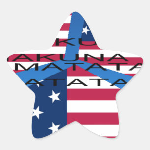 Sticker Étoile Drapeau américain avec Hakuna Matata : Design patr