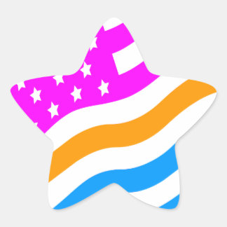 Sticker Étoile Drapeau américain Corey Tiger 80s Néon USA
