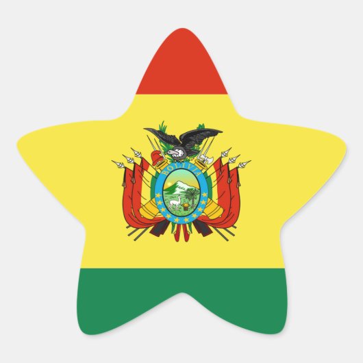 Sticker Étoile Drapeau de Bolivie (Devant)