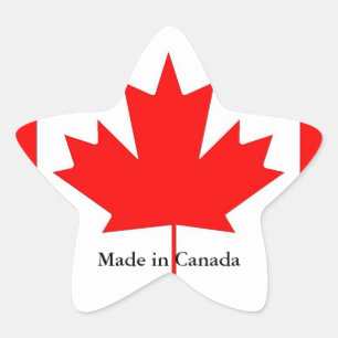 Sticker Étoile Drapeau du Canada, fabriqué au Canada