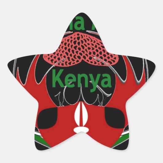Sticker Étoile Drapeau du Kenya - Hakuna Matata Patriotic (Devant)