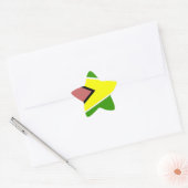 Sticker Étoile Drapeau Guyana (Enveloppe)