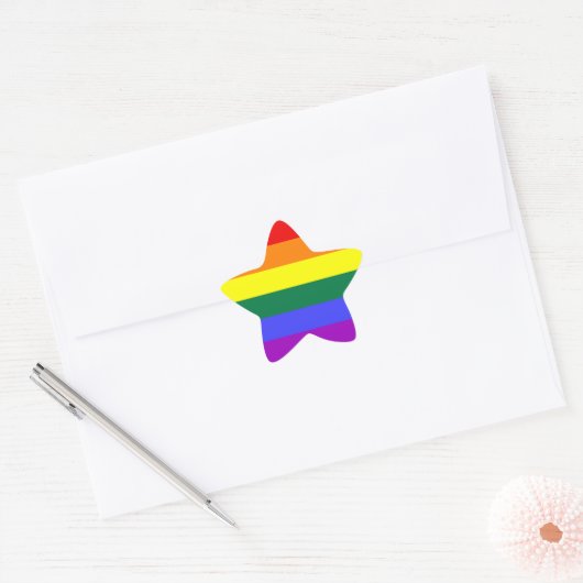 Sticker Étoile Drapeau LGBT (Enveloppe)