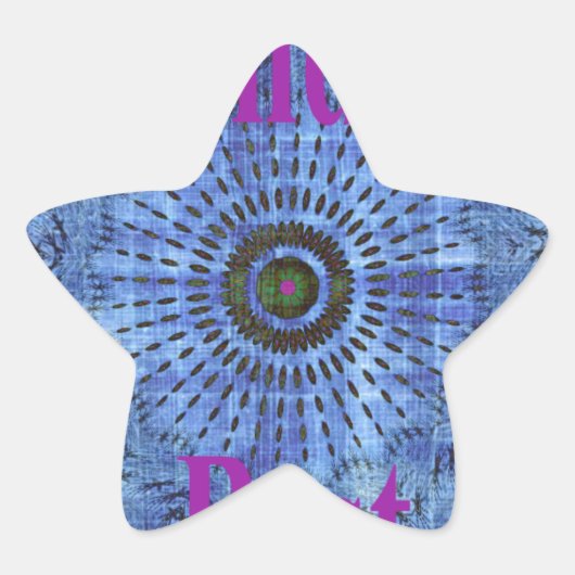 Sticker Étoile Elégant bleu denim motif vectoriel impression art (Devant)
