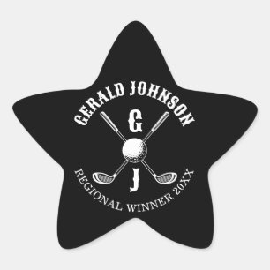 Sticker Étoile Élégant Monogr Golf...