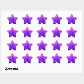 Sticker Étoile Elegant Purple Raspberry Floral (Feuille)